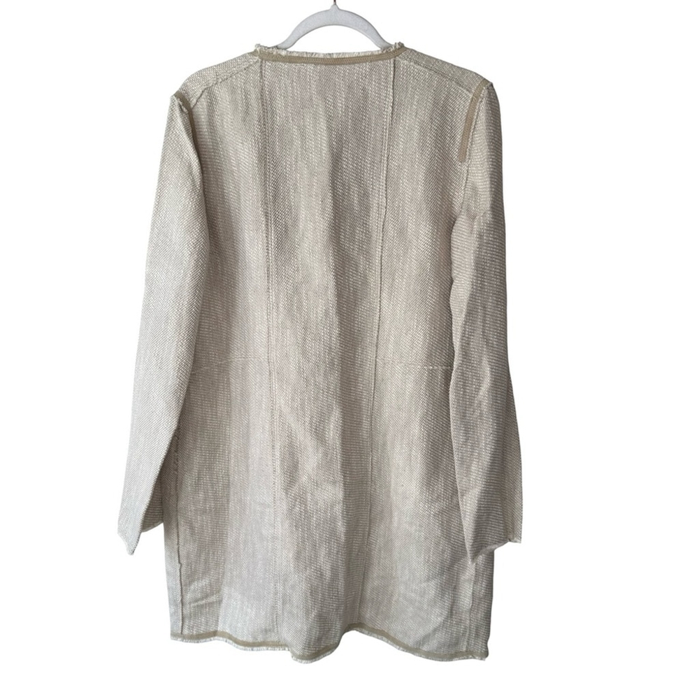 Elie Tahari Cream Textured Suede Knit Jacket Size Minimalist Neutral Luxury - Picture 4 of 16